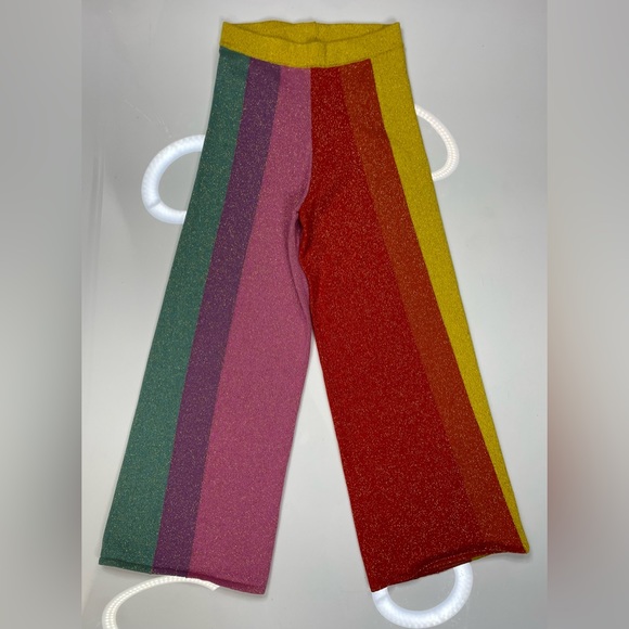 Stella McCartney Other - Stella McCartney Knit Striped Metallic Pants Girls Size 12 Multicolor